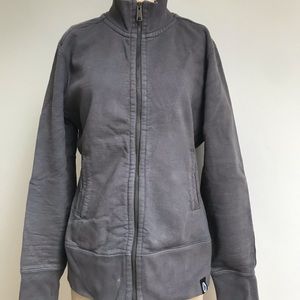 American Giant moto full zip gray sweatshirt